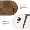 thumbnail image 5 of 23" Wooden End Table with Charging Station and Tray Modern End Table  Walnut, 5 of 7