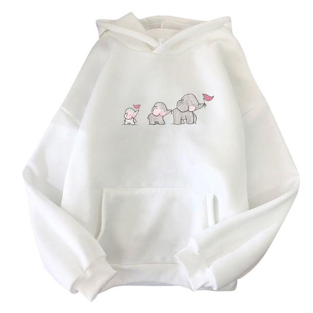 Moda damas casual manga larga damas o-cuello estampado sudadera con capucha suelta mujeres tops Pompotops gfhjh2026