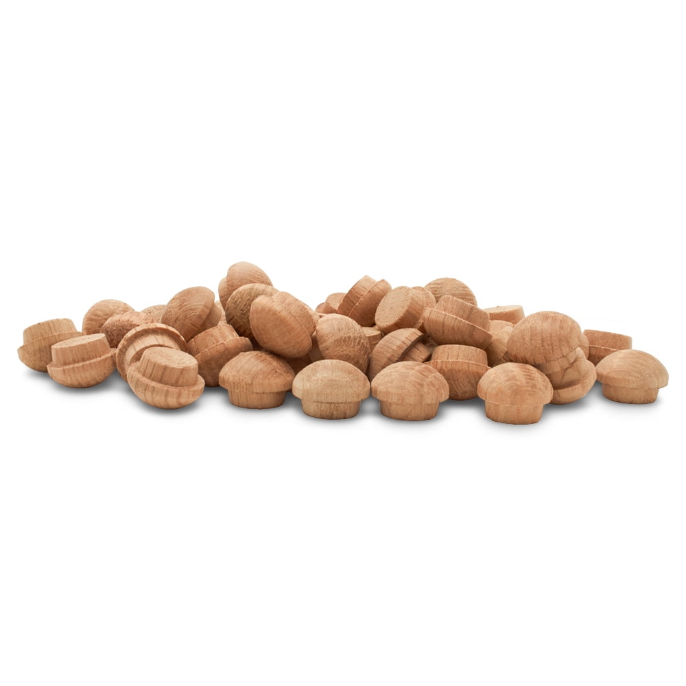 Wood Hole Plugs 3/8 inch, Pack of 250 Oak Button Top Wood Plugs for