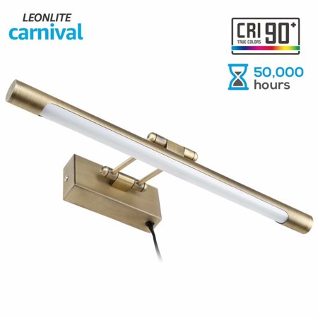 - LEONLITE LED Straight Arm, Antique Brass Plug-in/Hardwire Picture Light, 3000K