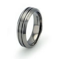 thumbnail image 1 of Titanium Dual Grooved Strip Wedding Band Ring, 1 of 1
