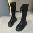 thumbnail image 5 of Bnwani Boots Women New Fall Fashion Thick High 0 Boot Black Size 7.5, 5 of 7