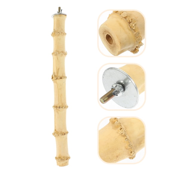 Bird Perch Bamboo Stick Bird Standing Stick Chewing Bird Toy Natural Bird Perch for Parrot Cage