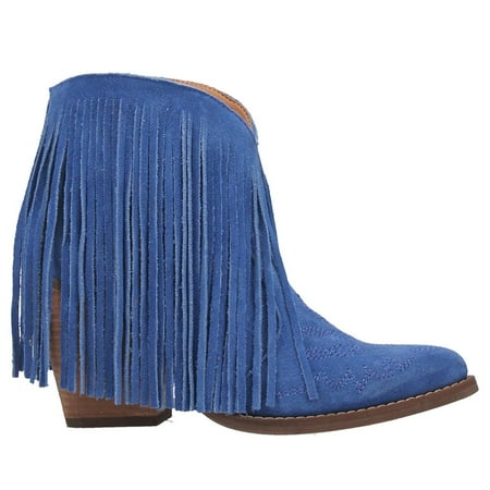 

Dingo Womens Tangles Fringe Snip Toe Pull On Boots Ankle High Heel 3 & Up