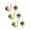 Multicolor-Set, variant on Womens Clear Orange Green Crystal Flower Drop Earrings 18K Gold Plated Lever Back (Set of 3)