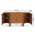thumbnail image 3 of Christopher Knight Home Mid-Century Modern 55" Sideboard, 4-Door Storage, Adjustable Shelves, Natural, 3 of 6