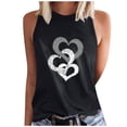 thumbnail image 1 of Timegard Camisoles pour Femmes Col Rond Imprimé Cœur Sans Manches Confortables Décontractées Amples Chemises Hauts Blouse, 1 of 5
