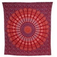 thumbnail image 3 of Tapiz mandala de pavo real bohemio indio hecho a mano, 215 x 230 cm, 3 of 8