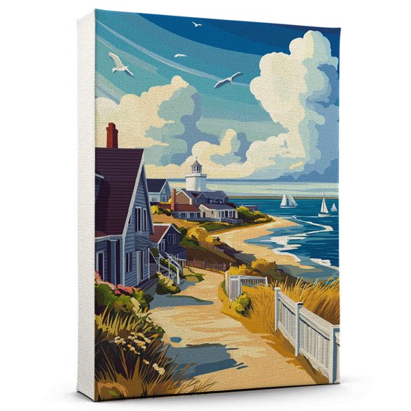 Marthas Vineyard Travel Canvas, Massachusetts Canvas Print,Marthas Vineyard Canvas Wall Art,Massachusetts Travel Wall Art, Travel Print, Travel Gift -103AZ854
