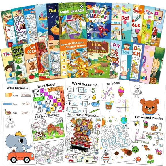 Kalysky 24 Mini Activity Books for Kids, Party Favors, 24 Pages