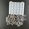 thumbnail image 3 of BUYISI 25P Metal Bobbins/Clear Sewing Machine Bobbins Spools Empty Bobbins Spools Plastic Storage Box For Home Sewing Accessories Tools B, 3 of 5
