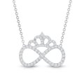 thumbnail image 2 of Rosec Jewels Lab Created Diamond Infinity Necklace - EF-VS Grade Diamond Crown Necklace - Ready to Gift, 18K White Gold, 2 of 6