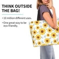 thumbnail image 2 of Pofeuu Sunflowers Print Reusable Grocery Bags - Washable, Foldable, Packable Tote, Large Handles, Heavy Duty, Zippered Top Pouch, 2 of 8