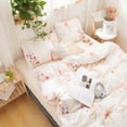 thumbnail image 2 of Move Over offwhite Floral Bedding Sets Queen Flowers Pattern Botanical Duvet Cover Set Microfiber No Filling, 2 of 9