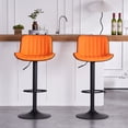 thumbnail image 2 of Kidol & Shellder Soft Bar Stools Set of 2 Orange Adjustable Swivel Barstools with Back, 2 of 5