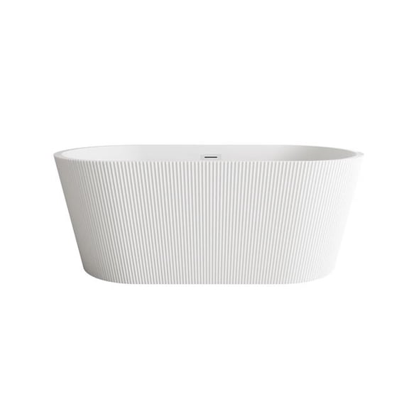 Elegant Kitchen & Bath BT30759GW-PCH 59 in. Bathtub, Glossy White with Chrome Trim