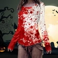 thumbnail image 2 of Tshirts for Women Slim Fit Halloween Print Long Sleeved Crew Neck T Shirt Clothes, 2 of 5