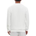 thumbnail image 3 of INSPIRE CHIC Men's Corduroy Panel Sweatshirt Crew Neck Long Sleeve Pullover Top S White, 3 of 6