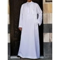 thumbnail image 3 of Men's Muslim Clothes Islamic Thobe Middle Eastern Kaftan Dress Abaya Dubai Arab Robes, 3 of 6