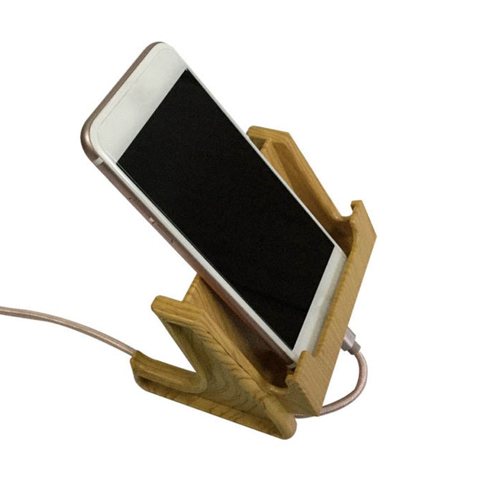 MERRYHAPY Phone Stand Wood Adjustable Cell Phone Stand 1Pcs in Khaki