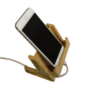 MERRYHAPY Phone Stand Wood Adjustable Cell Phone Stand 1Pcs in Khaki