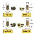 thumbnail image 4 of Tuerca de inserción para muebles de aleación de zinc, tuercas de inserción roscadas multiusos de acero al carbono de alta calidad para pisos, juguetes de madera y combinaciones de muebles, fácil, 4 of 5