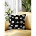 thumbnail image 2 of Outdoor Pillows Waterproof, Black Spring Floral Bedding Throw Pillows with Insert for Couch Sofa Bed, Daisy Flowers Elegant Farmhouse Art 16x16 Inch Pillowcases Decorative Patio Pillow Set of 1, 2 of 8