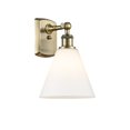 thumbnail image 2 of Innovations Lighting  Berkshire Glass - 1 Light 8" Sconce Antique Brass/Matte White, 2 of 5