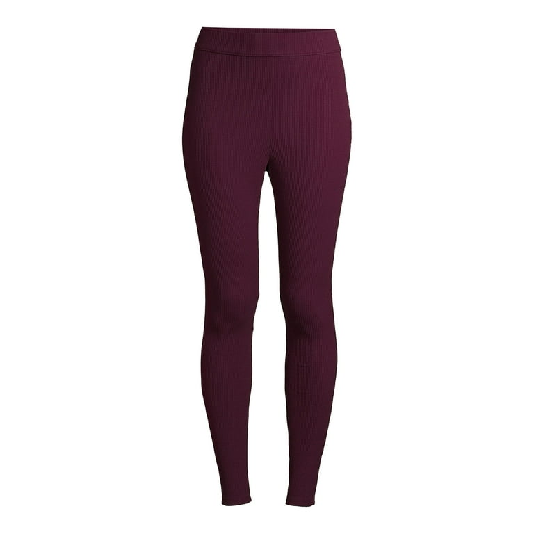 Time & Tru Pull-On Stretch Women's Pants Straight Size L (12-14)  Burgundy/Purple