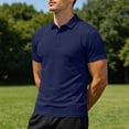 thumbnail image 4 of Luvrsol Men T Shirts Solid Basic Short Sleeve Lapel Collar Cotton Casual Daily Tops S-3XL, 4 of 8
