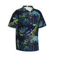 thumbnail image 2 of Hawaiian Shirt For Men, Abstract Dinosaur Mens Button Down Short Sleeve Shirt, Summer Beach Shirts For Men, 2 of 2