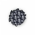 thumbnail image 5 of Floral Ottoman Cover, Chrysanthemum Blooming, 2 Piece Slipcover Set with Ruffle Skirt for Square Round Cube Footstool Decorative Home Accent, Standard Size, Indigo Pale Grey, by Ambesonne, 5 of 5