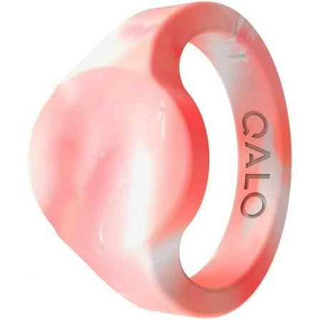 QALO Men & Women's Rubber Silicone Ring, Signet Rubber Unisex Wedding Band, Breathable, Durable Engagement Silicone Ring, 6mm Wide 1.8mm Thick, Rose Quartz, Size 10