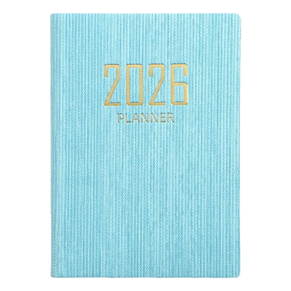 2026 Weekly Monthly Pocket Planner, A6 Mini Daily Agenda Book with Faux Leather Hardcover, Small Schedule Organizer Calendar Planner, 6.8" x 3.77" Weekly Notebook, 1Pc, Multicolor(Blue,6.8x3.7")