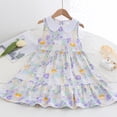 thumbnail image 1 of LOVZFMLL Mode Printemps et Été Robe Plissée Sans Manches Col Rond Manches Courtes Jupe Princesse, 1 of 3