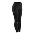 thumbnail image 2 of Pantalones de yoga para mujer, pantalones de yoga de cintura alta con control de abdomen, mallas para correr con control de abdomen y bolsillos, mallas de entrenamiento para mujer, color negro L, 2 of 5