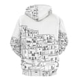 thumbnail image 6 of POBUDS Hoodie, Regular Fit Sporty Pullover Hooded Sweatshirt for Men Women Santorini Black & White Greece L, 6 of 6