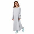 thumbnail image 1 of XQYLOS Robe Abaya Unie pour Filles Col Ras du Cou Kaftan de Prière Musulman Ramadan Tenue de Mosquée Confortable Robe Modeste Vêtements Islamiques de Tous les Jours, 1 of 4