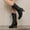 Black, variant on Women's Victorian Ankle Boots Side Zipper Block Chunky Mid Heel Boots Y2K Trendy 2025 Boots Shoes