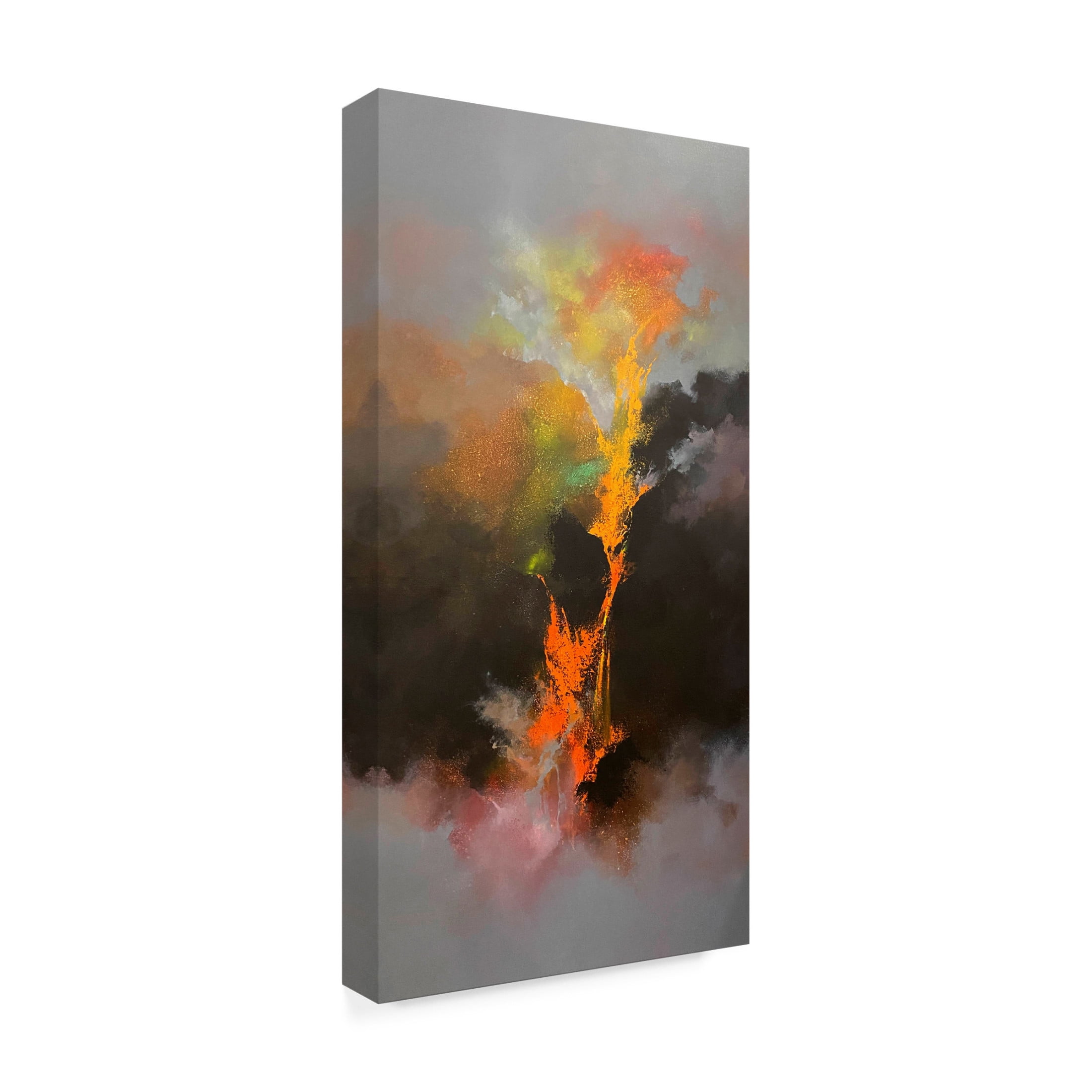 Canvas Wall Art - Thomas Leung 'Pouring Lava' Wall Art for Living Room, Bedroom, or Office Décor by Trademark Fine Art - 12 x 24 Inches