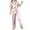 Pink, variant on Amvlyk Pajamas Set for Women 2 Piece PJ Sets Lapel Neck Silk Stain Button Down Short Sleeve Top with Wide Legs Long Pants Solid Color Loungewear for Summer Sleepwear Causal Home Clothes Nightwear