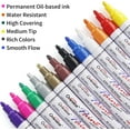 thumbnail image 2 of xianlin-Paint Marker Pens, Paint Markers on Almost Anything Quick Dry and Permanent, Oil-Based Paint Marker Pen Set for Rocks, Wood, Fabric, Plastic, Canvas, Glass, Mugs, DIY Craft - Paint-pens, 2 of 4