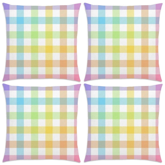Fundas para cojines Pudodo 46 x 46 cm, estampado buffalo plaid, set de 4