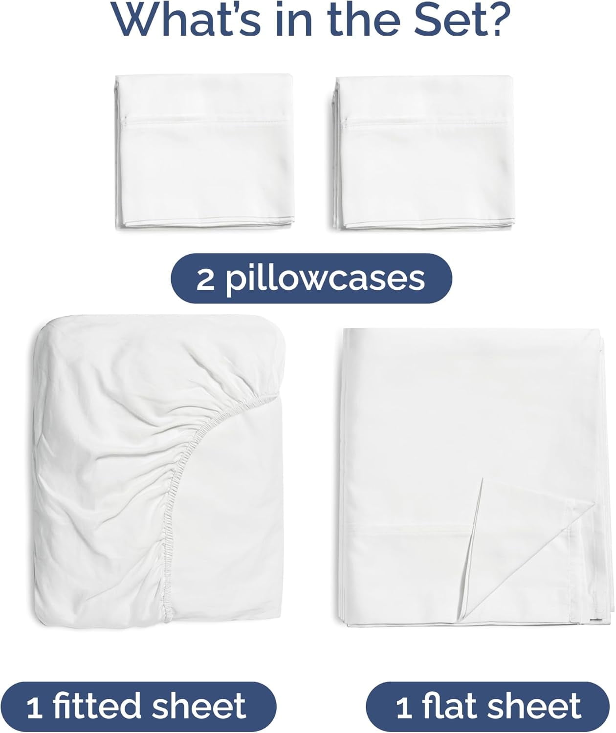 CGK Linens 4-Piece Luxury Bamboo Cooling Sheet Set - Queen Size 100% Bamboo Derived Rayon Premium Bed Sheets, White