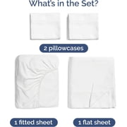 CGK Linens 4-Piece Luxury Bamboo Cooling Sheet Set - Queen Size 100% Bamboo Derived Rayon Premium Bed Sheets, White