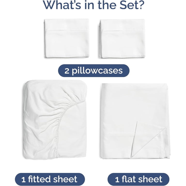 CGK Linens 4-Piece Bamboo Sheet Set, Queen, White photo 2