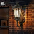 thumbnail image 2 of ACE-LIGHTS,Vintage Outdoor Wall Lantern with Crown Top and Clear Glass(1 PC & Bulbs Not Included),Waterproof Exterior Wall Sconce for Patio,Garden,Entryway(Coffee,Golden), 2 of 7