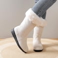 thumbnail image 2 of Taqqpue Women's Mid-Calf Boots Plus Size Fleece Lined Mid Heel Round Toe Warm Comfortable Winter Boots for Women Size 5.5-11 Fashion Casual Shoes Fall Winter Footwear Comfortable, 2 of 10