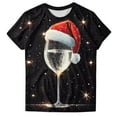 thumbnail image 7 of larppty Christmas T Shirt for Women Christmas Short Sleeve Xmas Graphic Print T Shirt Vacation Outfits (Silver, M), 7 of 7