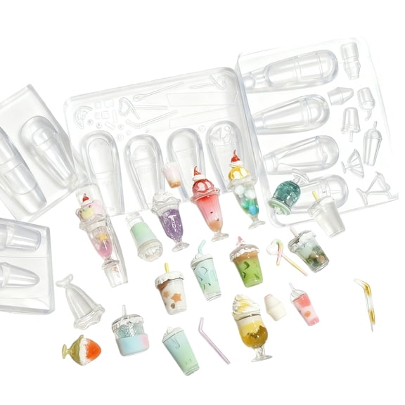 Reusable Silicone Nails Art Mold With Beverage Cup Design Nails Art Supplies For Creative Manicure Accessories